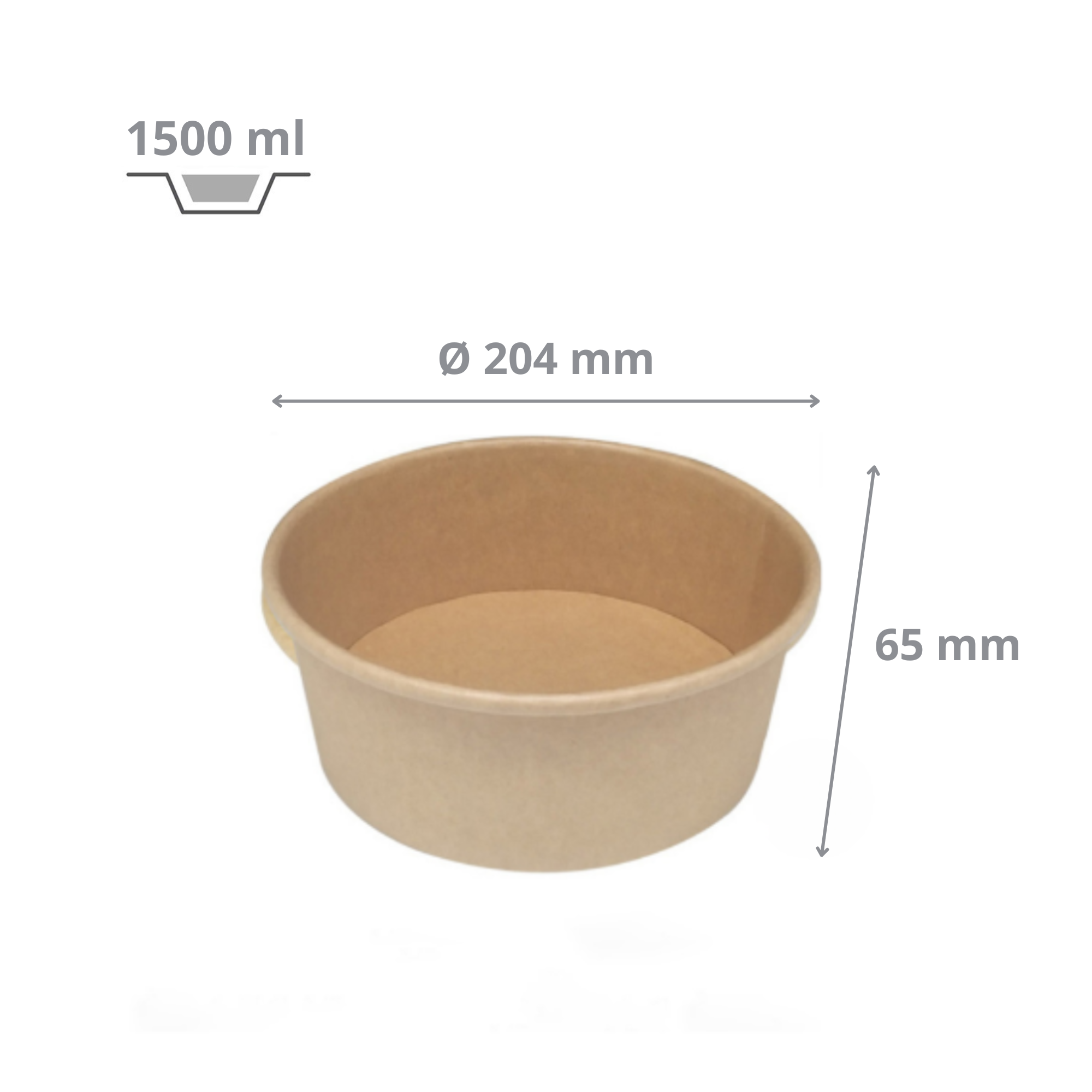 Pot salade en carton kraft brun 1500 ml